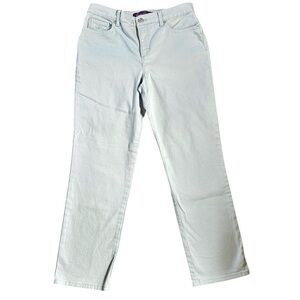 GLORIA VANDERBILT Amanda light gray/blue stretch straight leg jeans size 8
